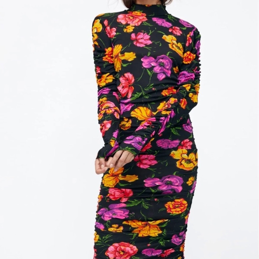 Zara printed midi dress